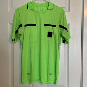 Soccer Referee Jersey Shirt Unisex Men’s size small Neon Green TechnoDry pockets